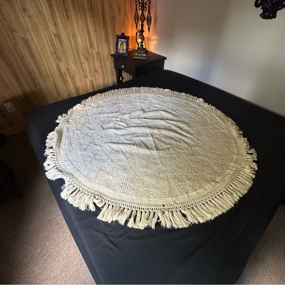 Vintage Sears Bellissimo Collection Made in Italy Round throw *read